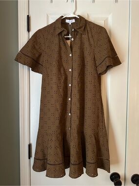 NWT Pearl by Lela Rose Button-Front Eyelet Dress
